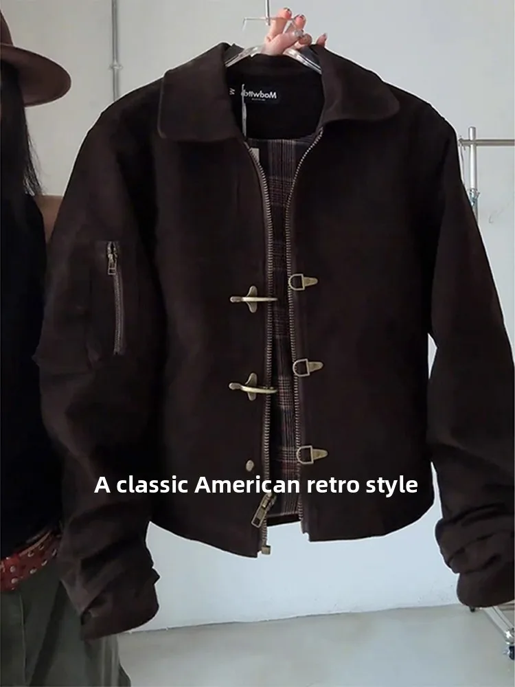 Retro American Aircrt Bule Flight Jaet ort Sle for Men And Women Autumn Season Unique Design Vintage Outerwear