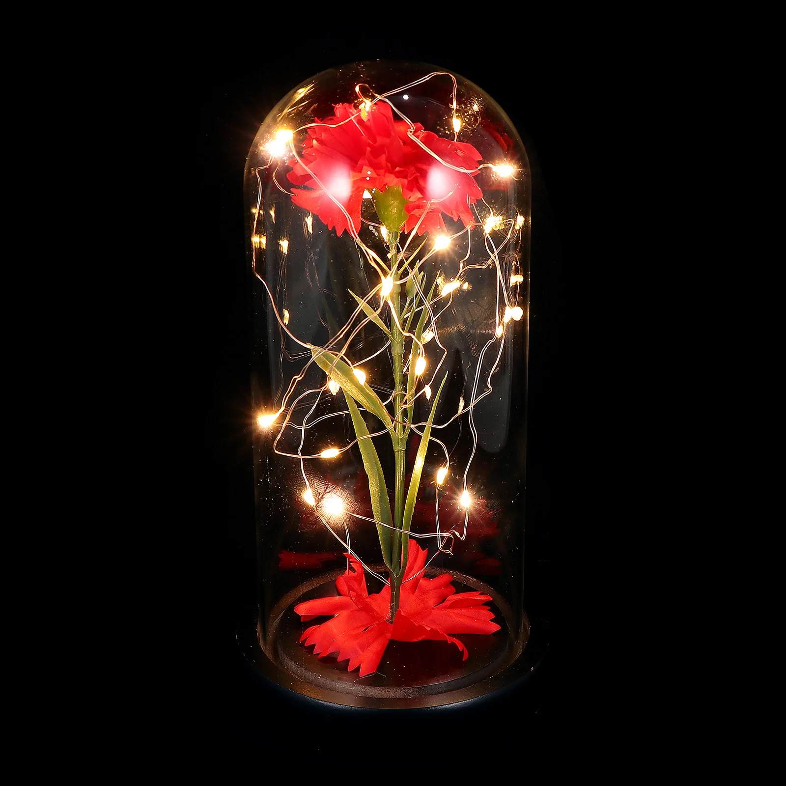 

Exquisite Night Lamp Light Rose Carnation Flower up Table Floral Dreamy Decoration Simulated