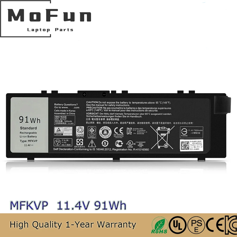 

Оригинальный аккумулятор для ноутбука MFKVP 11,4 В 91 Втч для Dell Precision 15 7510 17 7710 7720 M7510 M7710 T05W1