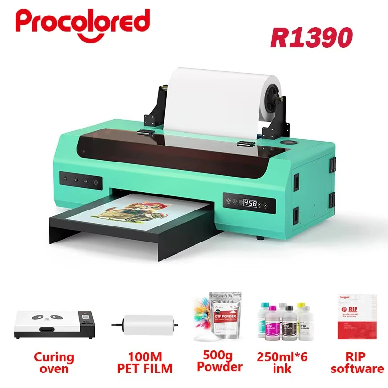 To DTF Transfer Printer A3+ L1800 DTF Printer T Shirt Printing Machine With Curing Oven for Clothes Hoodies Jeans