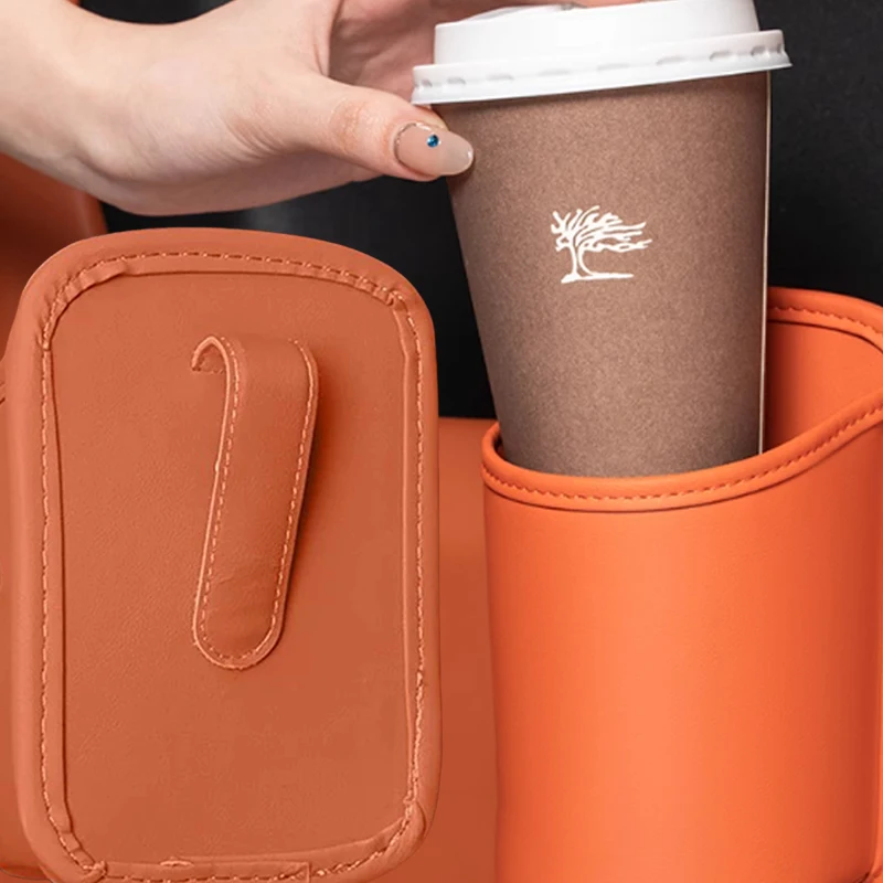 

1PC Car Door Cup PU Leather Holder Auto Drink Rack Storage Bin Auto Back Seat Cup Holder Organizer for Car Interior Accessories