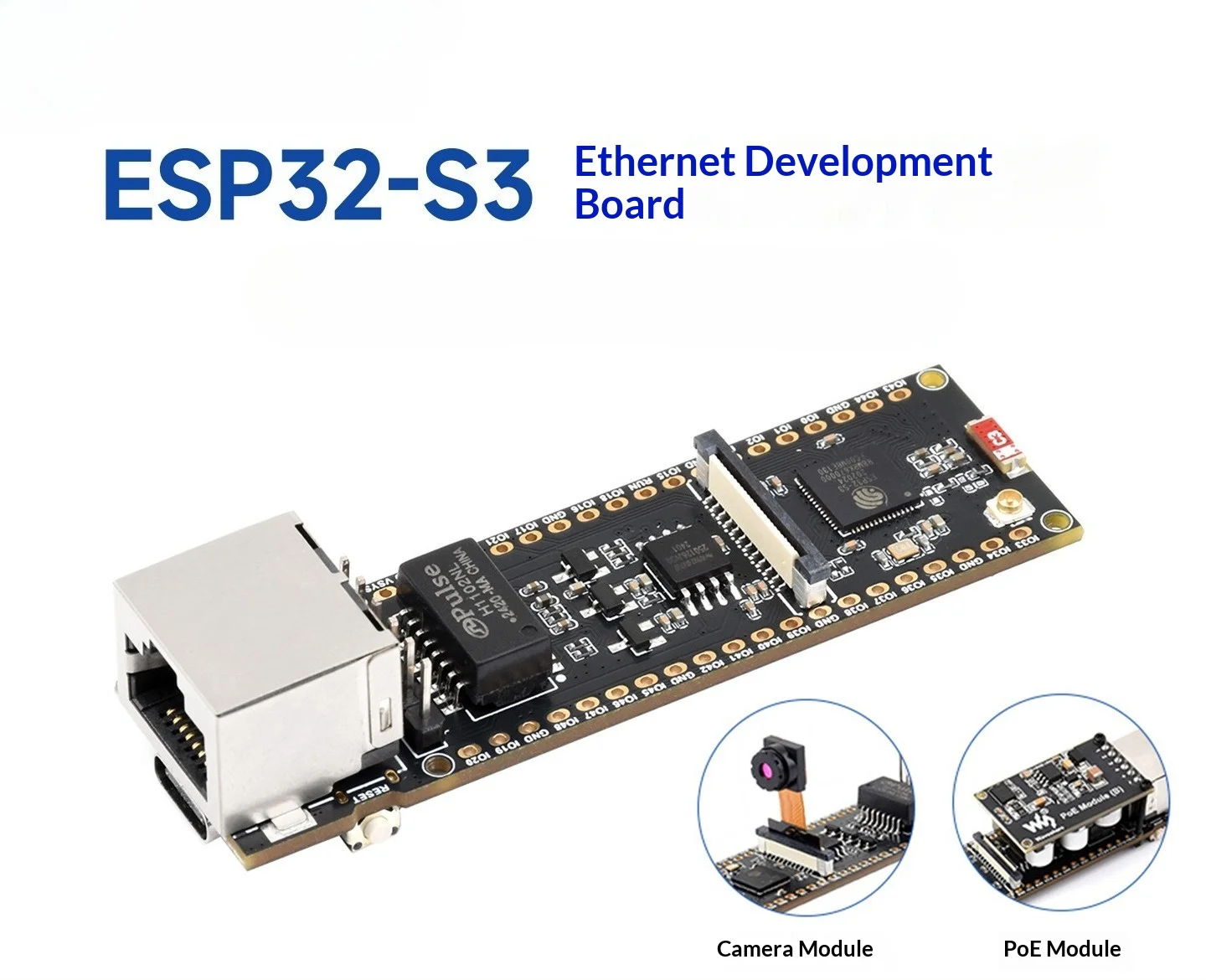 Esp32-s3 Ethernet Development Board - Supports Poe, Dual-core, Wi-fi & Bluetooth, Camera Optional