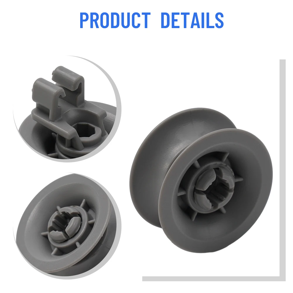 Basket Roll Upper Basket Wheels 31Mm*14Mm 611666 ABS Durable Grey Universal 31 Mm*14 Mm For Dishwasher For Bosch