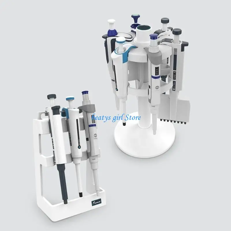 C7AB Space Saving Pipette Rack Lab Pipettor Holder Rotatable Micropipette Stand