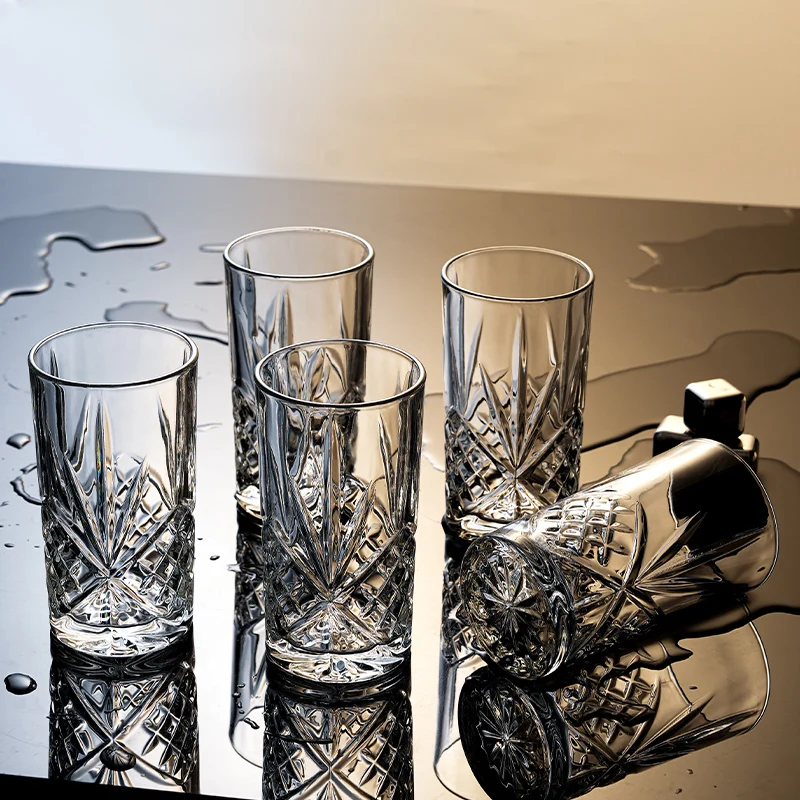 2pcs Set 350ml Classic Creative Cocktail Glass Transparent Brandy Whiskey Glasses Champagne Beer Cups Party Bar Juice Tea Mugs