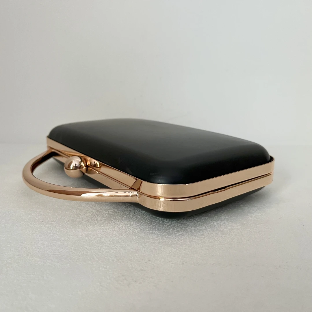 20x12 Cm Box Frame Metal Bag Frame Plastic Case DIY Clutch Shell Handmade Bag Handle Craft Parts Round Ball Small Evening Bag