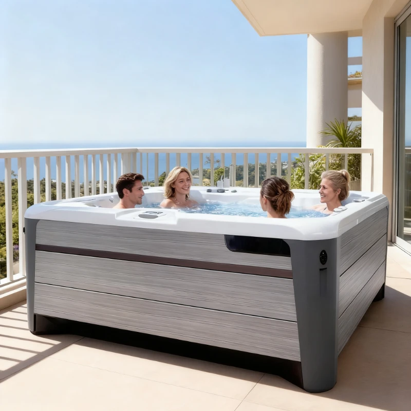Piscina de Spa con calefacción grande, bañera de masaje Jacuzzi para exteriores, bañera de hidromasaje termostática inteligente para Villa, patio, Hotel, Resort, piscina de Spa