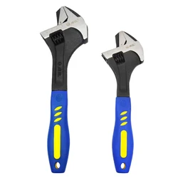 3 In 1 Adjustable Wrench 10/12 Inch Pipe Spanner with Hammer Twist Screws Water Pipe Pliers Non-Slip Handle Plumbing Bathroom