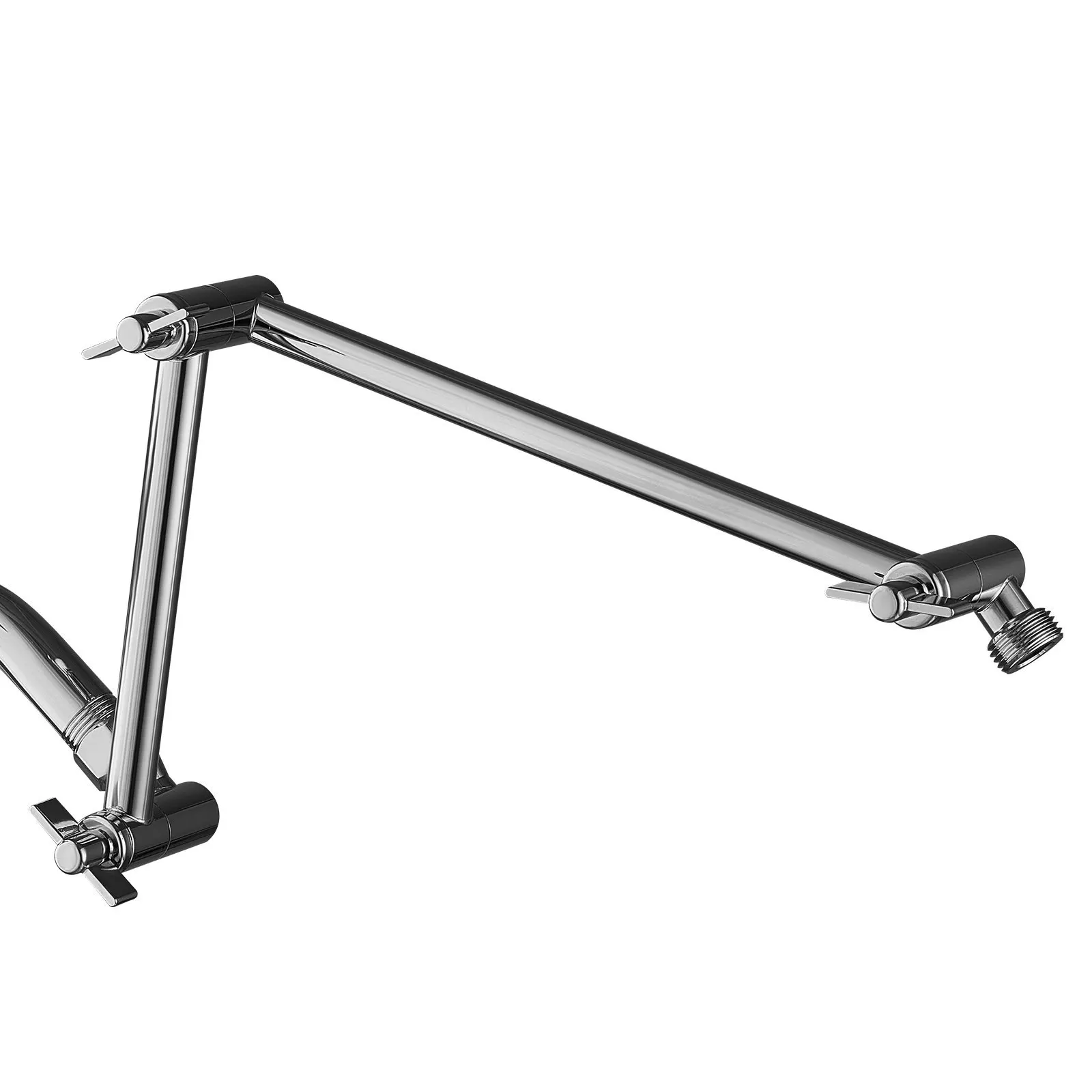 

Shower Head Extension Arm, 16 inches, Brass Shower Arm Extender with Flexible Adjustable Angle Height, Chrome Finish, G1/2 Un