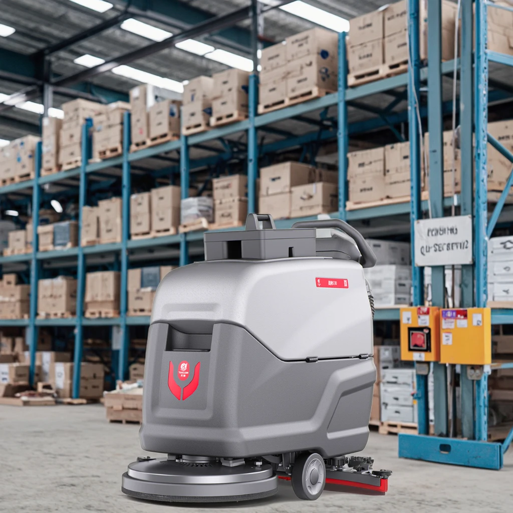 ARES550 High-quality Wood Floor Scrubber Electric Walk Behind Hand Push Floor Cleaning Machine