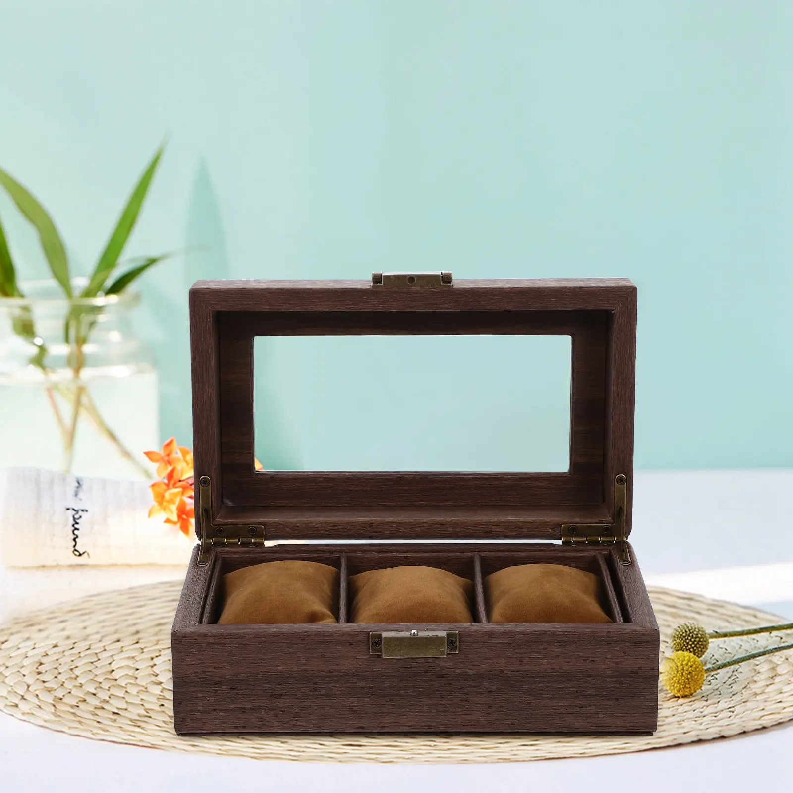 

Настольный деревянный футляр для часов: легкий, компактный, защитный органайзер для хранения мужских и женских наручных часов и браслетов