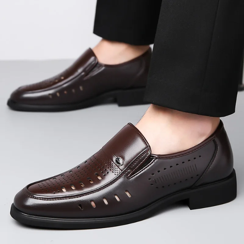 Summer Fashion Business Dress Men Shoes Formal Slip On Dress Shoes Mens Oxfords Footwear Leather Shoes For Men Loafers