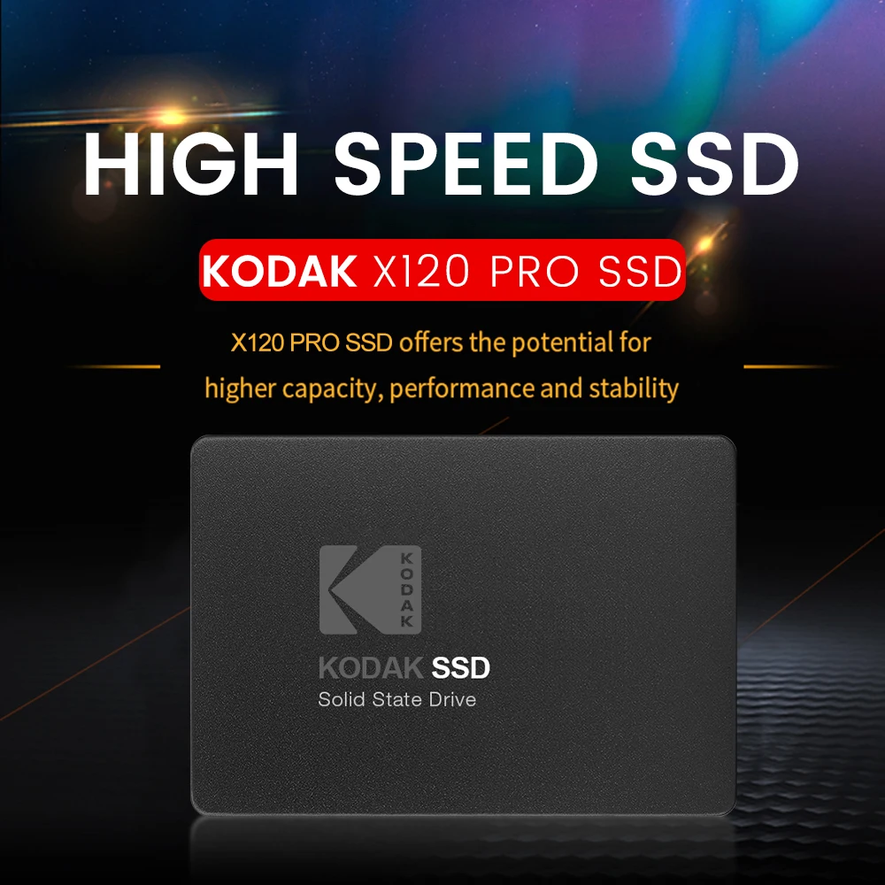 Original KODAK X120 2.5INCH SATA3 128GB 256GB SSD Disk HDD SATAIII 512GB 1TB Internal Solid State Hard Drive for Laptop Computer