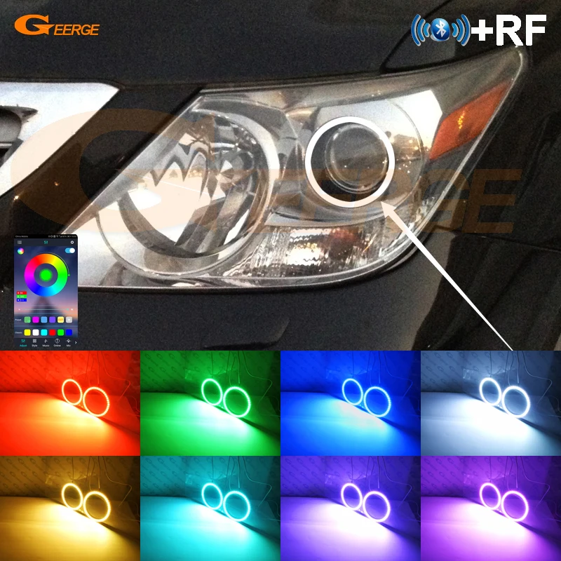 

For Lexus LX 570 LX570 2007 2008 2009 2010 2011 Bluetooth App Multi-Color Ultra Bright RGB LED Angel Eyes Kit Halo Rings