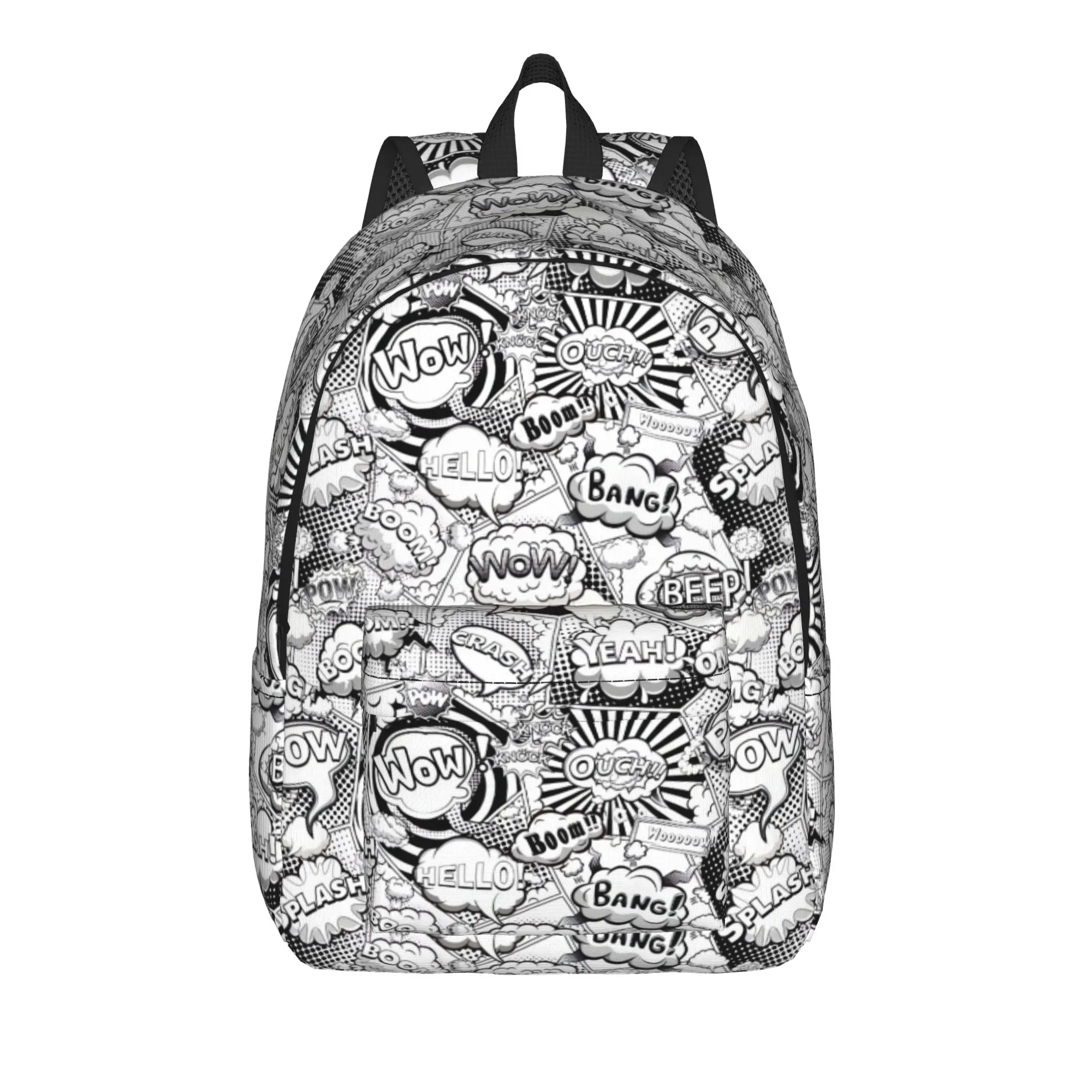 Comic Book Page Divided By Lines    ()(2) Backpack Men  Print Backpacks Polyester Pretty School Bags Travel Colorful Rucksack