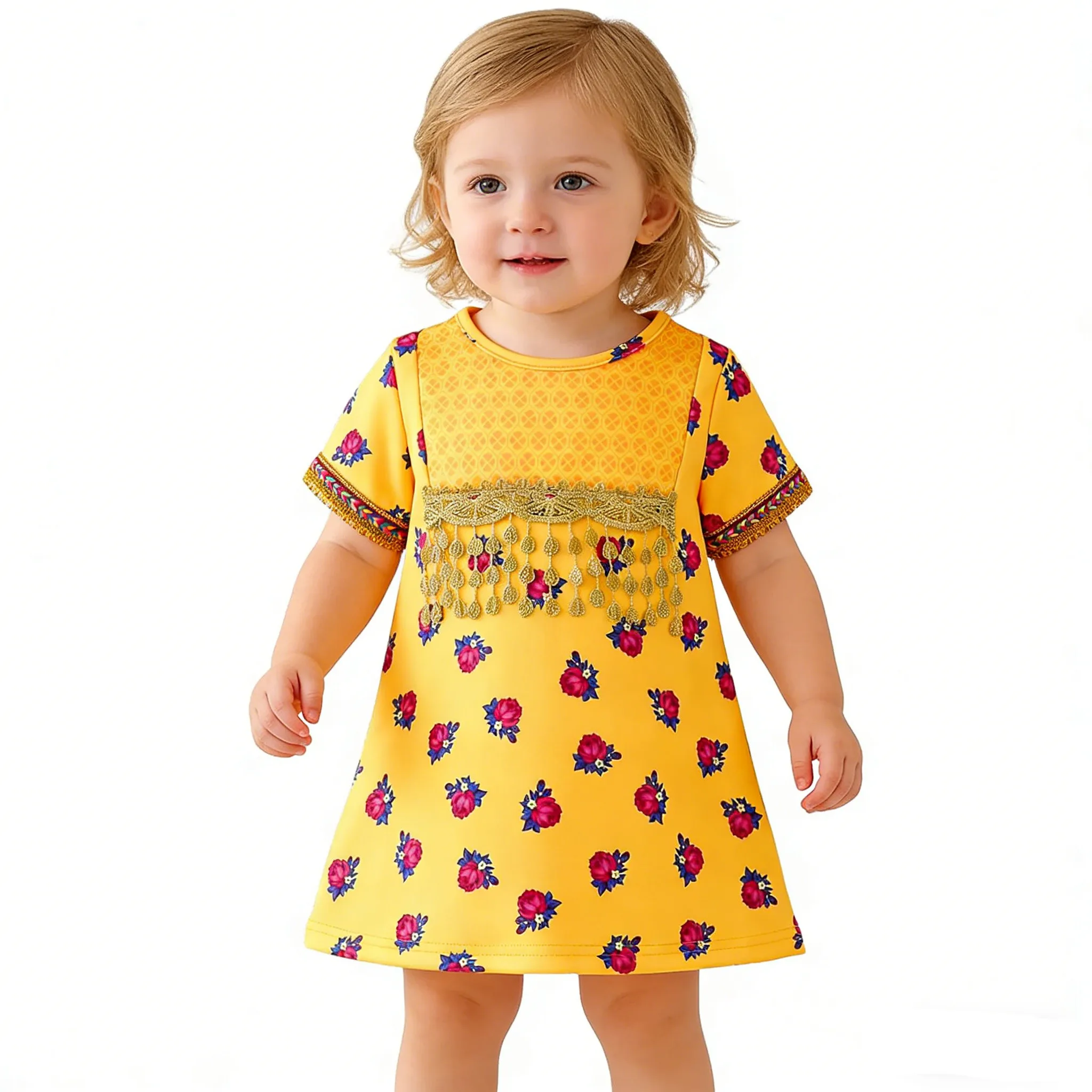 

Традиционное мексиканское платье для девочек на фиесту, летнее, с вышивкой и цветочным принтом, для Синко де Майо, на день рождения, для вечеринки