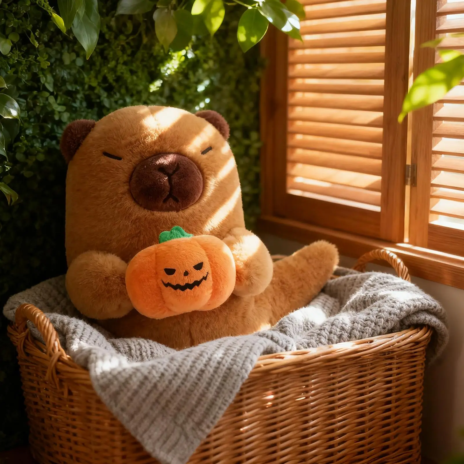 かわいいカピバラのぬいぐるみ、カボチャを持った7.4インチの幽霊のぬいぐるみ、子供、大人、男の子、自宅のリビングルーム用