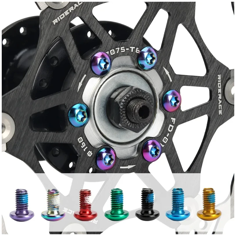 

12pcs Bicycle Disc Brake Rotor Torx Bolts T25 M5x9mm Stainless Steel Road Bike Fixing Screws Colorful Cycling Accessory MTB Part