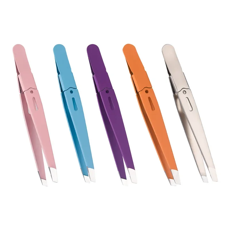 

Professional Eyebrow Tweezers Stainless Steel Hair Removal Clip For Eyelash Extension Tweezer Makeup Beauty Colorful