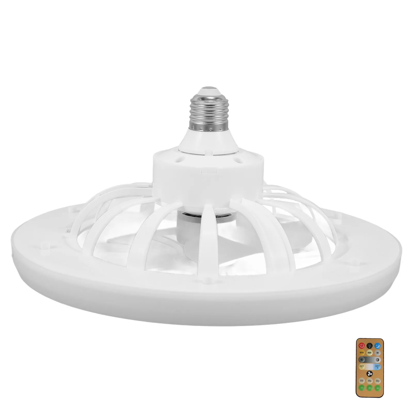 

Bedroom Ceiling Fan LED Ceiling Light with Fan Adjustable Brightness E27 Socket Compact Stylish Design LED Light