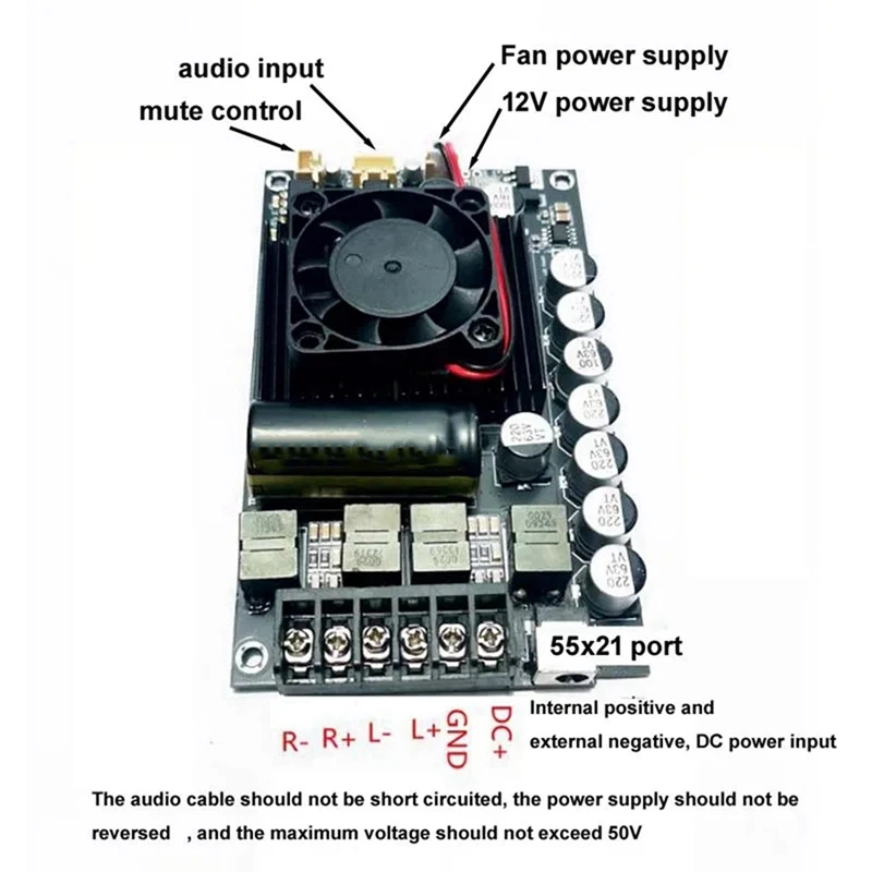 B04B-2X Hifi Upgraded MAX Version TPA3255 600W High-Power 300W X 2 Stereo Low Noise HIFI Digital Amplifier Board