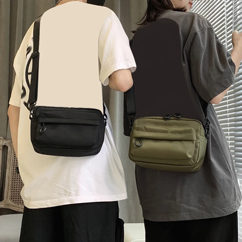 2024 Casual Men Shoulder Messenger Bag Nylon Cell Phone Bag Unisex Crossbody Pack Travel Waist Pack Male Chest Pouch Backpak