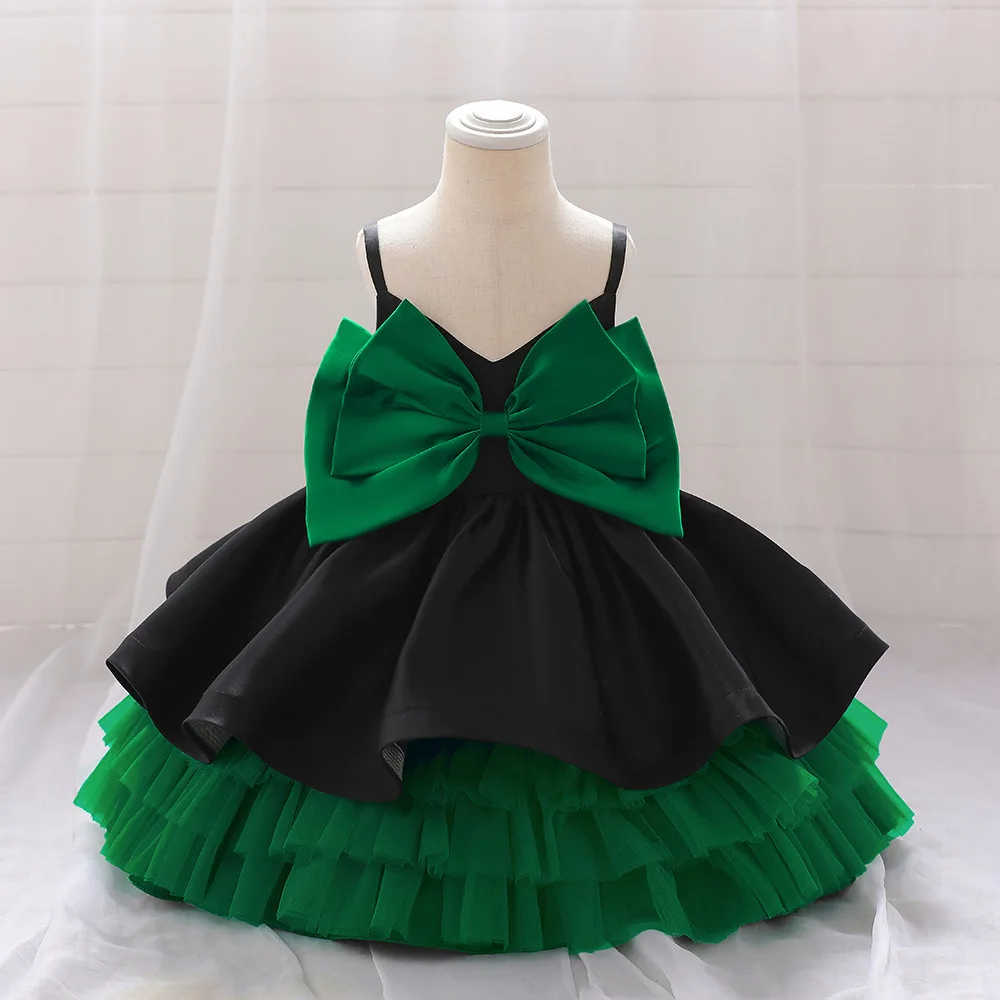 Robe de soirée tutu avec nœud papillon pour bébé fille, vêtements de Noël pour nouveau-né, robes de premier anniversaire, fête de mariage pour enfants