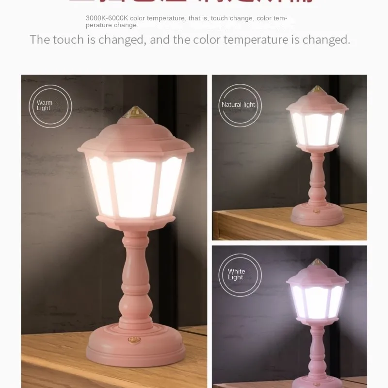 IHOME New Led Retro Table Lamp Can Touch USB Charging Creative Night Light Simple Fashion Eye Protection Mini Gift Lamp 2024