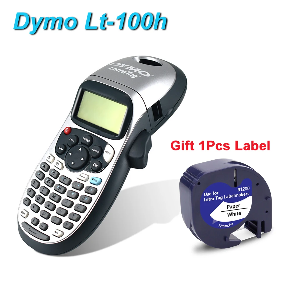 Compatible for Dymo LT-100H Handheld Label Printer for Dymo Letratag label refills LT 12267/91200/91201/91202/91203/91204/91205