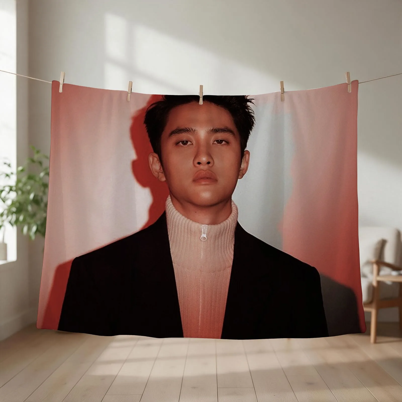 do kyungsoo (love shot) Throw Blanket couch cozy soft plush fuzzy picnic outdoor blanket