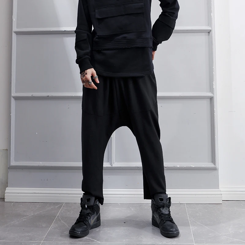 

Sweatpants Spring New Men Loose Feet Big Crotch Pants Harem Japanese Summer Trendy Male Stretch Sports Black Casual Trousers