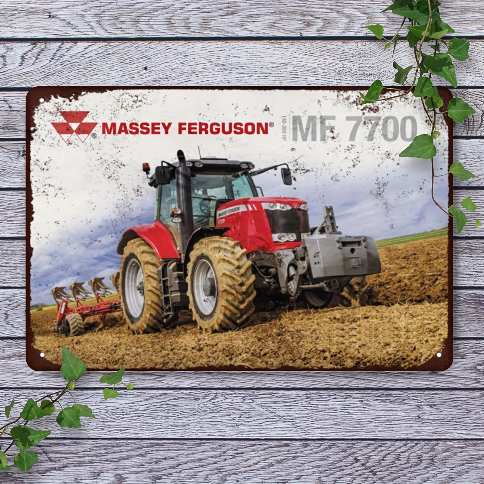 A Metal Sign Featuring Vintage Massey Ferguson Tractor - Perfect for Man Cave, Garage, Or Bar, This Retro 740 Series Wall