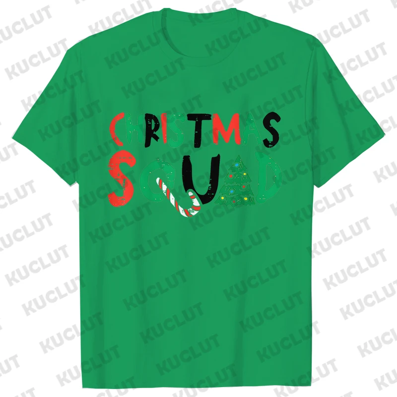 Funny Christmas Squad Party Men T-Shirt Friends Family Group Matching Christmas Tree Graphic Y2k Tops Male Oversized Tees image 5
