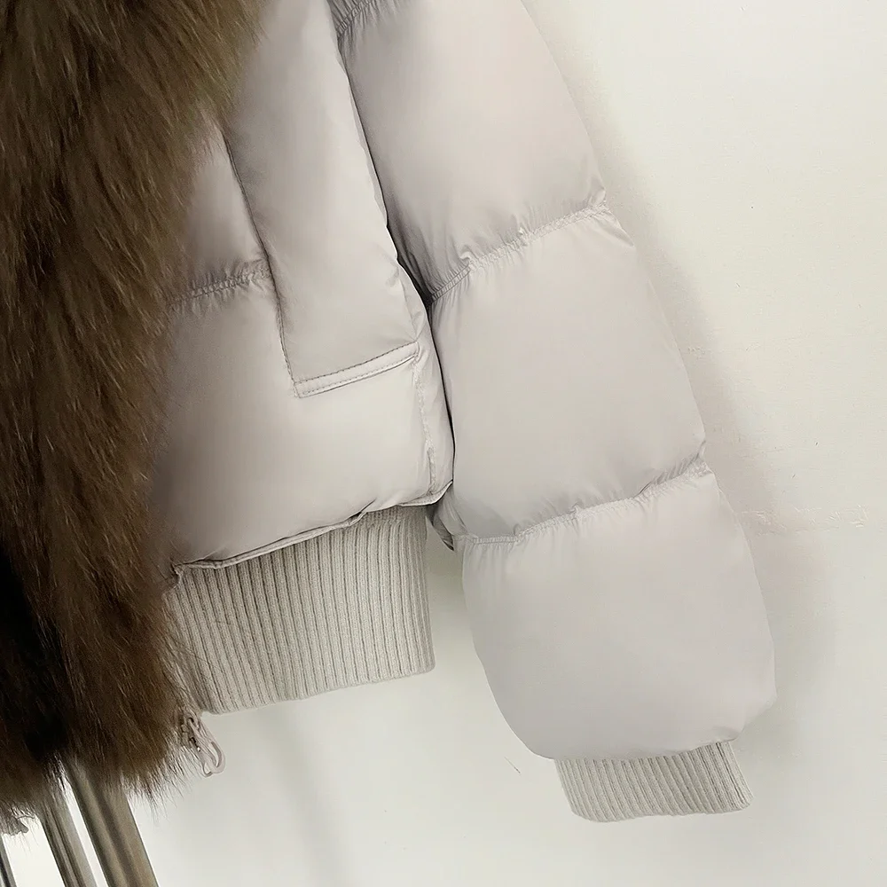 OFTBUY New Winter Clothing Female Duck Down Jacket Women Natural Fur Coat Short Warm Fashion Casual Fur Collar Puffer Outerwear