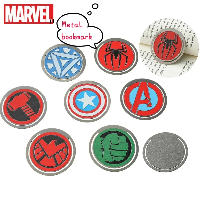 

Металлическая закладка с логотипами Marvel: Человек-паук, Капитан Америка, Железный человек, Тор, стильный маркер для чтения, декоративные канцелярские товары для студентов