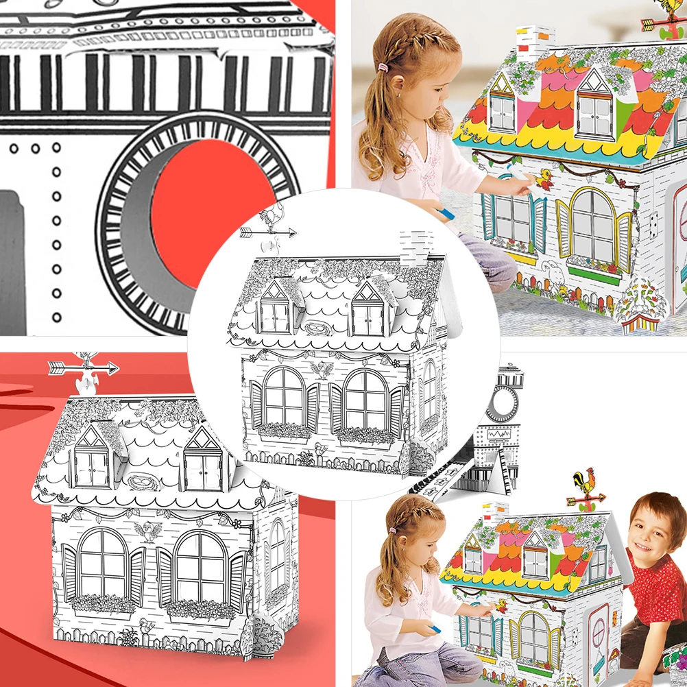 

1 set 1 Set Creative Graffiti Paper Mold 3D Coloring Educational For Drawing Diy Assembly Safe Printed