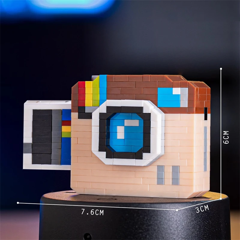 Retro camera building blocks DIY mini assembly model puzzle children's toy collection figure ornaments kawaii birthday gift