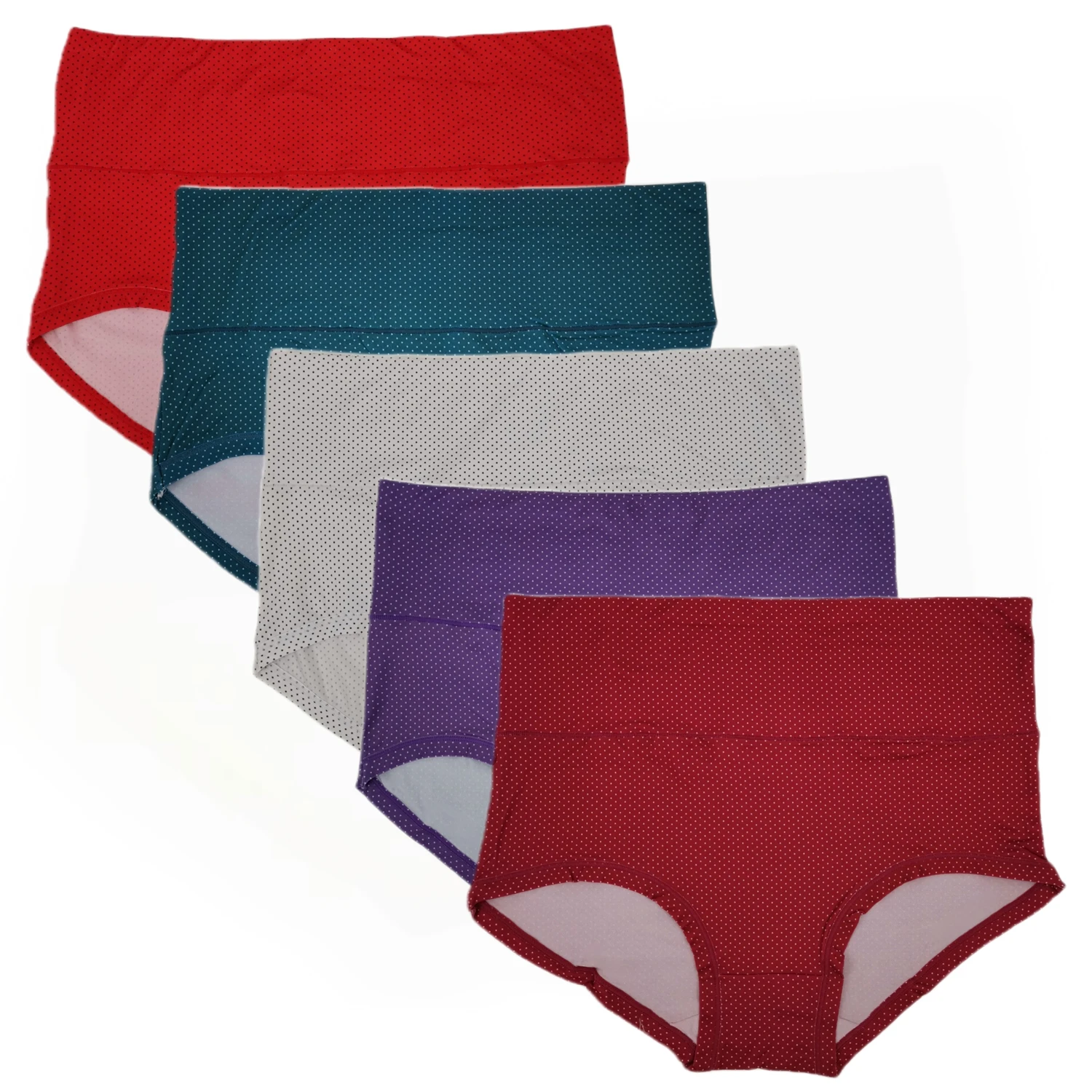 High-rise Women Underwear,Dots Women's Panties,Plus Size Women's Underpants,High Waist Women's Briefs With Dots Printing