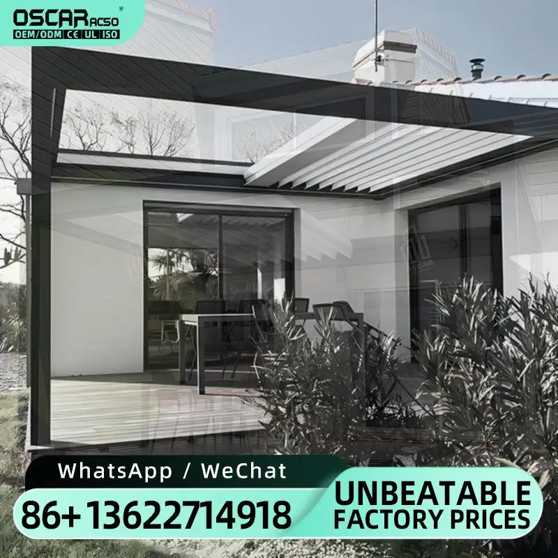 Gazebo Bioclimatica Louvered Waterproof Outdoor Garden Motorized Electric Aluminium Retractable Roof Pergola pergola