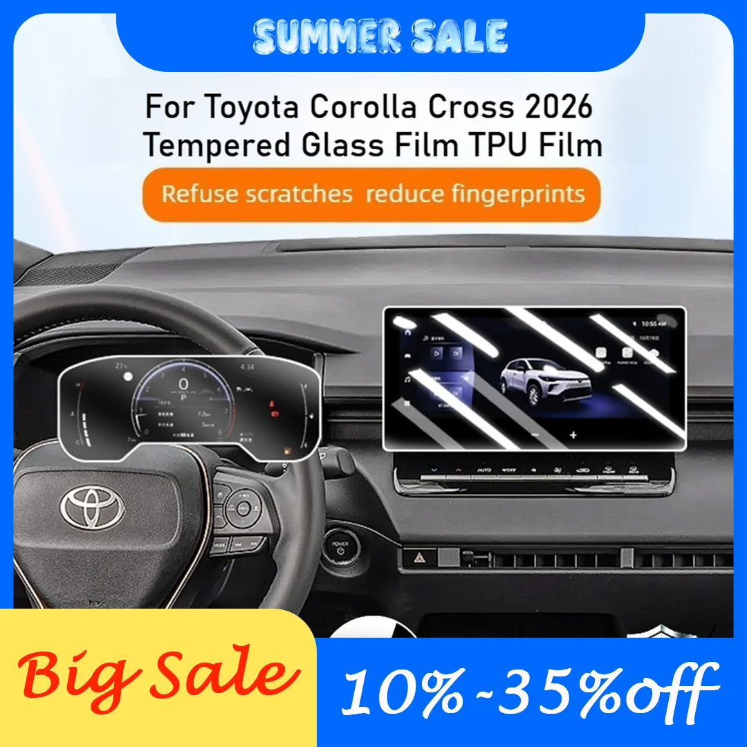 

For 2025 2026 Toyota Corolla Cross central control navigation tempered glass film dashboard protective film TPU film HD matte