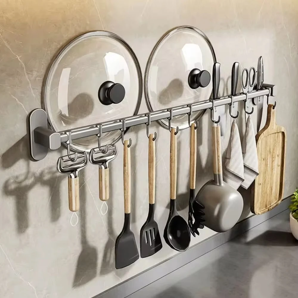 Kitchen Organizer Wall Hangers Rack Hooks for Kitchen Utensils Knife Holder Cutting Board Spoon Lid Storage Accessories