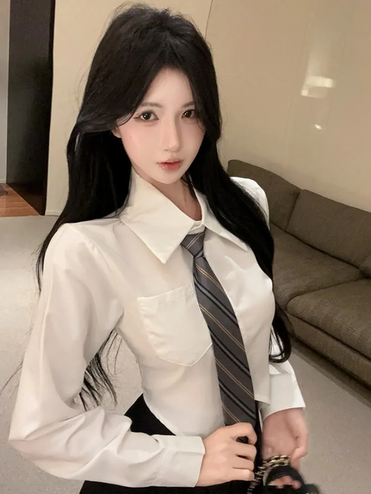 

Autumnal College Style JK Uniform Set Women's Design Sensation Pure Desire Long Sleeve Shirt Pleated Short Skirt Two Pi...