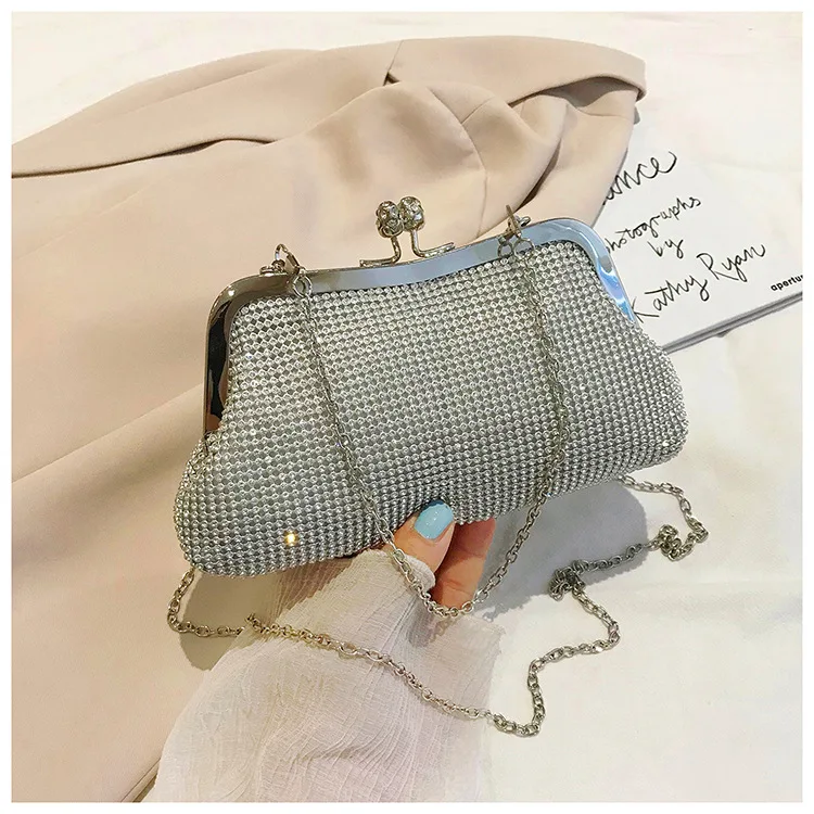 2022 moda złoty diament torby wieczorowe Hasp luksusowa torebka eleganckie łańcuch kobiet torba na ramię Crossbody torby na przyjęcie weselne torby