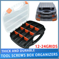 Tool Box Organizers And Storage Plastic Container Compartment Adjustable Detachable Chest Case For Tool Hardware Fastaner Screw