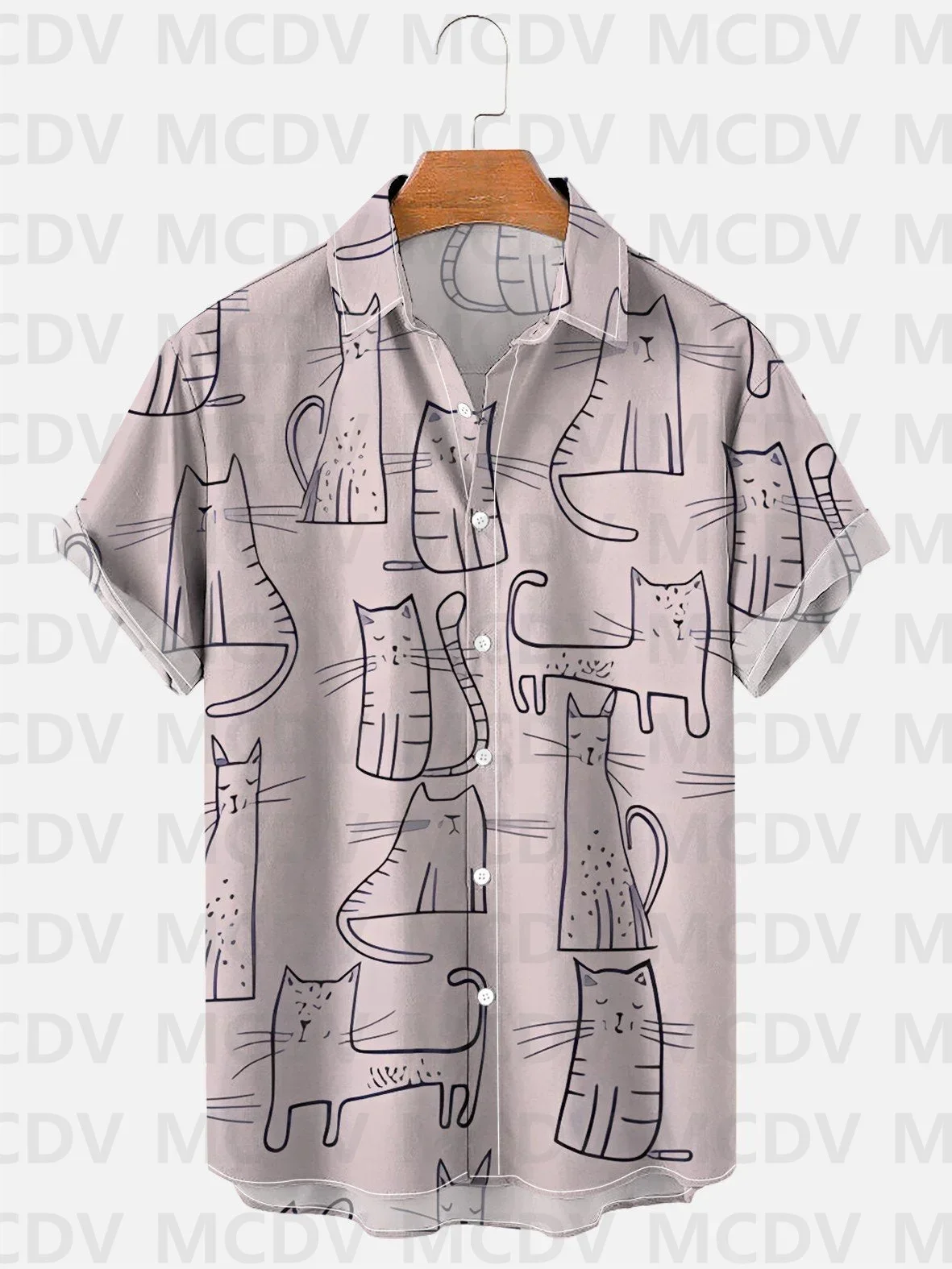 Herren bunt gestreiften Farbverlauf einfachen Druck Kurzarmhemd 3d Hawaii Hemden Sommer