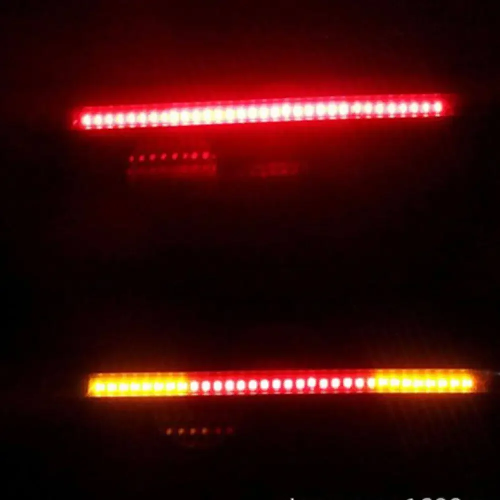 1pc Strip Light for Motorcycle  Flexible 48 LED Tail Light Turn Signal Dual Color Rear Brake Stop Bulb Lamp
