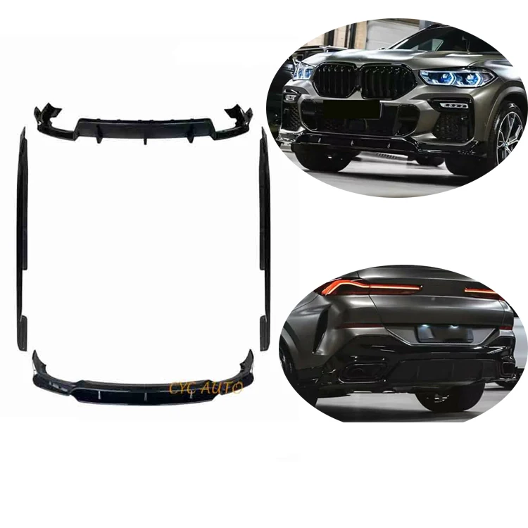 For BMW X6 G06 M Tech Aero Kit MP Style Front Splitter Rear Bumper Diffuser Side Skirts Body Kit