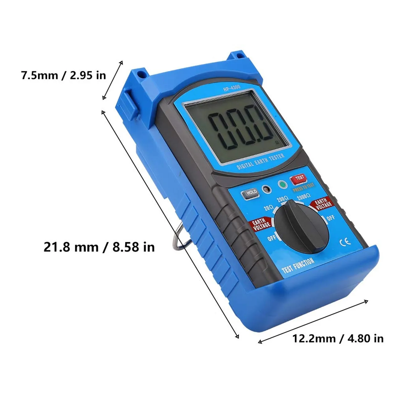 HP-4300 Digital Earth Resistance Megohmmeter Voltmeter Ground Resistance Tester with Clear Display