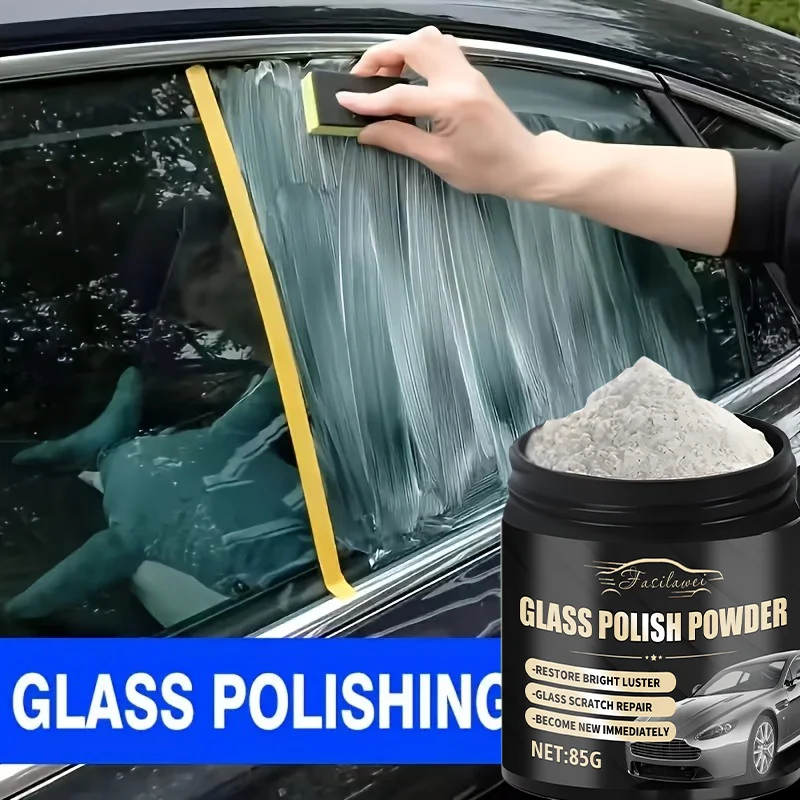 Professional Glass Polishing Powder Car Windshield Scratch Remover RV Mirror Clarity Restorer Auto Care Cleaning Solution