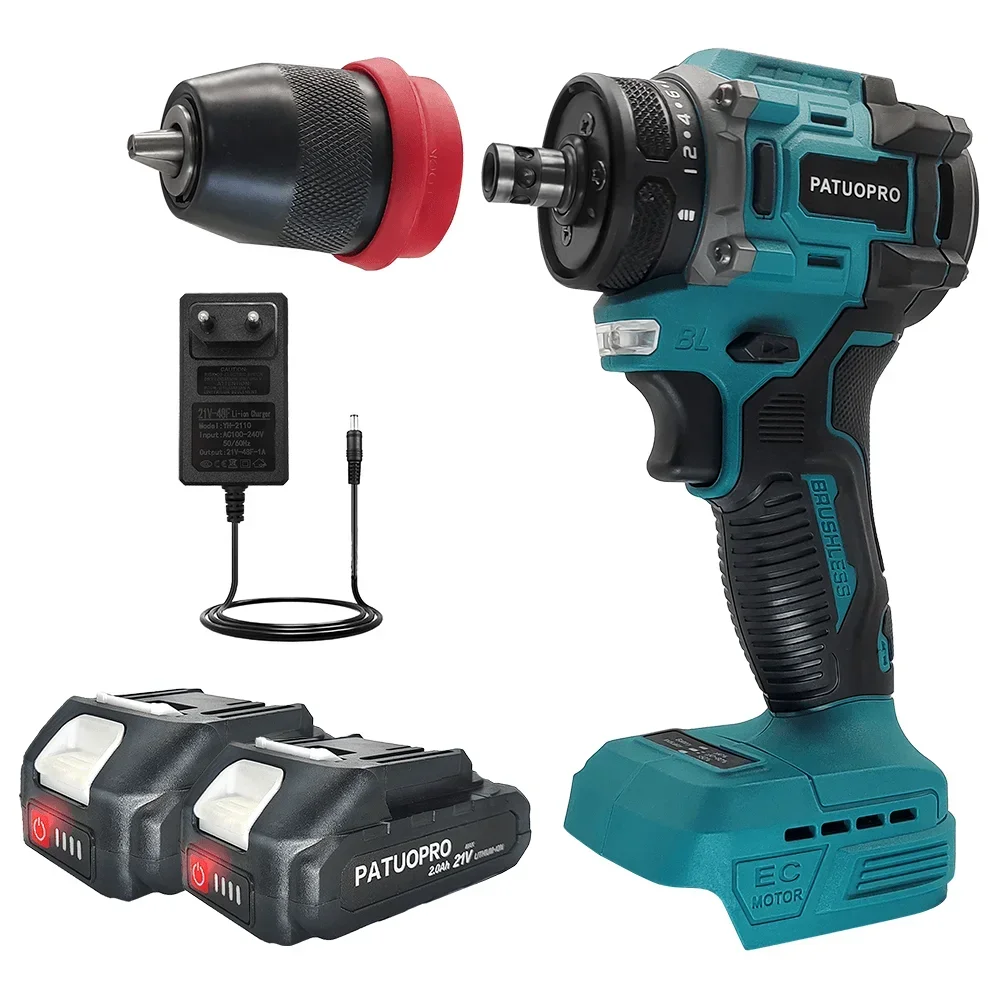 Furadeira Elétrica sem Fio Chave de Fenda 24 Configuração Torque Recarregável Driver Casa Ferramenta Elétrica Portátil para Makita 18v Bateria em